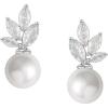 imageSWEETV Cubic Zirconia Pearl Drop Wedding Earrings for Brides Ivory Bridal Pearl Earrings for Bridesmaid Jewelry Gift07Style 8