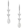 imageSWEETV Cubic Zirconia Pearl Drop Wedding Earrings for Brides Ivory Bridal Pearl Earrings for Bridesmaid Jewelry Gift09Style 9