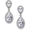 imageSWEETV Cubic Zirconia Teardrop Bridal Earrings Rhinestone Dangle Earrings for Wedding Prom AnniversaryStyle1Clear