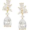 imageSWEETV Elegant Bridal Wedding Earrings for Brides Bridesmaids Cubic Zirconia Teardrop Dangle Earrings for Women Formal JewelryGold
