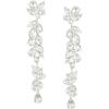 imageSWEETV Long Rhinestone Dangle Earrings for Women Wedding Bridal Earrings for Brides Crystal Chandelier Drop Earrings for Prom or PageantClearSilver Tone