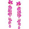 imageSWEETV Long Rhinestone Dangle Earrings for Women Wedding Bridal Earrings for Brides Crystal Chandelier Drop Earrings for Prom or PageantHot PinkGold Tone