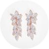 imageSWEETV Marquise Wedding Earrings for Brides Bridal Bridesmaid Earrings for Wedding Cubic Zirconia Dangle Drop Earrings for WomenRose Gold