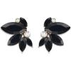 imageSWEETV Sparkly Rhinestone Stud Earrings for Women Crystal Wedding Bridal Earrings for BridesCluster Bridesmaid Earrings Prom Formal Party JewelryBlackGold Tone