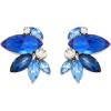 imageSWEETV Sparkly Rhinestone Stud Earrings for Women Crystal Wedding Bridal Earrings for BridesCluster Bridesmaid Earrings Prom Formal Party JewelryBlueGold Tone