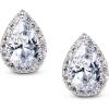imageSWEETV Teardrop Bridal Earrings for Wedding Prom  Elegant Cubic Zirconia Stud Earrings for women brides bridesmaids2Silver