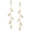 imageSWEETV Vine Wedding Earrings for Brides Bridesmaid Cubic Zirconia Bridal Earrings for Wedding 18K Gold PlatedSilver Rhinestone Dangling Earrings for Women Prom Party Jewelry GiftsGold
