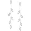 imageSWEETV Vine Wedding Earrings for Brides Bridesmaid Cubic Zirconia Bridal Earrings for Wedding 18K Gold PlatedSilver Rhinestone Dangling Earrings for Women Prom Party Jewelry GiftsSilver