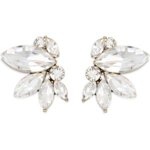 imageSWEETV Sparkly Rhinestone Stud Earrings for Women Crystal Wedding Bridal Earrings for BridesCluster Bridesmaid Earrings Prom Formal Party JewelryClearGold Tone