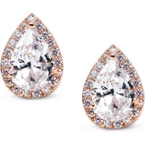 imageSWEETV Teardrop Bridal Earrings for Wedding Prom  Elegant Cubic Zirconia Stud Earrings for women brides bridesmaids1Rose Gold