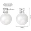 imageSWEETV Classical Pearl Dangle Drop Earrings for Women Pearl Hook Earrings Wedding Bridal Earrings for Brides BridesmaidsProm Jewelry GiftsSilverStyle2