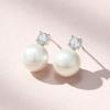 imageSWEETV Classical Pearl Dangle Drop Earrings for Women Pearl Hook Earrings Wedding Bridal Earrings for Brides BridesmaidsProm Jewelry GiftsSilverStyle2