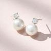 imageSWEETV Classical Pearl Dangle Drop Earrings for Women Pearl Hook Earrings Wedding Bridal Earrings for Brides BridesmaidsProm Jewelry GiftsSilverStyle2