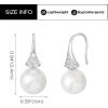 imageSWEETV Classical Pearl Dangle Drop Earrings for Women Pearl Hook Earrings Wedding Bridal Earrings for Brides BridesmaidsProm Jewelry GiftsSilverStyle3