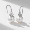 imageSWEETV Classical Pearl Dangle Drop Earrings for Women Pearl Hook Earrings Wedding Bridal Earrings for Brides BridesmaidsProm Jewelry GiftsSilverStyle3