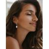 imageSWEETV Classical Pearl Dangle Drop Earrings for Women Pearl Hook Earrings Wedding Bridal Earrings for Brides BridesmaidsProm Jewelry GiftsSilverStyle4