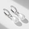 imageSWEETV Classical Pearl Dangle Drop Earrings for Women Pearl Hook Earrings Wedding Bridal Earrings for Brides BridesmaidsProm Jewelry GiftsSilverStyle4
