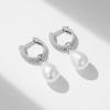 imageSWEETV Classical Pearl Dangle Drop Earrings for Women Pearl Hook Earrings Wedding Bridal Earrings for Brides BridesmaidsProm Jewelry GiftsSilverStyle4