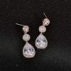 imageSWEETV Crystal Teardrop Wedding Bridal Earrings For Brides Bridesmaids Rhinestone Drop Dangle Earrings for Women Bridal Prom Party JewelryRose Gold
