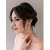 imageSWEETV Crystal Teardrop Wedding Bridal Earrings For Brides Bridesmaids Rhinestone Drop Dangle Earrings for Women Bridal Prom Party JewelrySilver