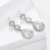 imageSWEETV Crystal Teardrop Wedding Bridal Earrings For Brides Bridesmaids Rhinestone Drop Dangle Earrings for Women Bridal Prom Party JewelrySilver