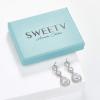 imageSWEETV Crystal Teardrop Wedding Bridal Earrings For Brides Bridesmaids Rhinestone Drop Dangle Earrings for Women Bridal Prom Party JewelrySilver