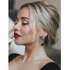 imageSWEETV Drop Earrings for WomenBridesmaidsBrides Teardrop Crystal Rhinestones Cubic Zirconia Earrings DanglingBlack RhinestoneGold Tone