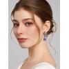 imageSWEETV Drop Earrings for WomenBridesmaidsBrides Teardrop Crystal Rhinestones Cubic Zirconia Earrings DanglingBlue RhinestoneGold Tone