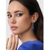imageSWEETV Drop Earrings for WomenBridesmaidsBrides Teardrop Crystal Rhinestones Cubic Zirconia Earrings DanglingBlue RhinestoneGold Tone
