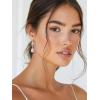 imageSWEETV Drop Earrings for WomenBridesmaidsBrides Teardrop Crystal Rhinestones Cubic Zirconia Earrings DanglingClear RhinestonesSilver Tone