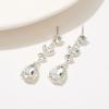 imageSWEETV Drop Earrings for WomenBridesmaidsBrides Teardrop Crystal Rhinestones Cubic Zirconia Earrings DanglingClear RhinestonesSilver Tone