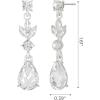 imageSWEETV Drop Earrings for WomenBridesmaidsBrides Teardrop Crystal Rhinestones Cubic Zirconia Earrings DanglingClear RhinestonesSilver Tone