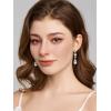 imageSWEETV Drop Earrings for WomenBridesmaidsBrides Teardrop Crystal Rhinestones Cubic Zirconia Earrings DanglingClearGold Tone