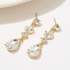 imageSWEETV Drop Earrings for WomenBridesmaidsBrides Teardrop Crystal Rhinestones Cubic Zirconia Earrings DanglingClearGold Tone
