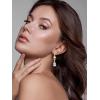 imageSWEETV Drop Earrings for WomenBridesmaidsBrides Teardrop Crystal Rhinestones Cubic Zirconia Earrings DanglingClearGold Tone
