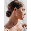 imageSWEETV Drop Earrings for WomenBridesmaidsBrides Teardrop Crystal Rhinestones Cubic Zirconia Earrings DanglingClearGold Tone