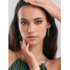 imageSWEETV Drop Earrings for WomenBridesmaidsBrides Teardrop Crystal Rhinestones Cubic Zirconia Earrings DanglingGreen RhinestoneGold Tone