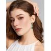 imageSWEETV Drop Earrings for WomenBridesmaidsBrides Teardrop Crystal Rhinestones Cubic Zirconia Earrings DanglingGreen RhinestoneGold Tone