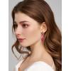 imageSWEETV Drop Earrings for WomenBridesmaidsBrides Teardrop Crystal Rhinestones Cubic Zirconia Earrings DanglingHot Pink RhinestoneGold Tone