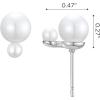 imageSWEETV Elegant 7mm White Pearl Stud Earrings for Women Wedding Bridal Stud Earrings for Brides Bridesmaids Prom Formal Jewelry Gifts