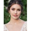imageSWEETV Long PearShaped Rose Gold Wedding Birdal Earrings for Brides Bridesmaids Crystal Chandelier Dangle Drop Earrings for Women PromGold