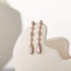 imageSWEETV Long PearShaped Rose Gold Wedding Birdal Earrings for Brides Bridesmaids Crystal Chandelier Dangle Drop Earrings for Women PromRose Gold