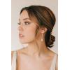 imageSWEETV Long PearShaped Rose Gold Wedding Birdal Earrings for Brides Bridesmaids Crystal Chandelier Dangle Drop Earrings for Women PromSilver