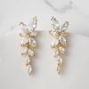 imageSWEETV Marquise Cubic Zirconia Bridal Earrings Elegant Wedding Earrings for Brides Bridesmaids Crystal Formal Drop Earrings for Women Jewelry GiftsGold