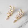 imageSWEETV Marquise Cubic Zirconia Bridal Earrings Elegant Wedding Earrings for Brides Bridesmaids Crystal Formal Drop Earrings for Women Jewelry GiftsGold