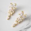 imageSWEETV Marquise Cubic Zirconia Bridal Earrings Elegant Wedding Earrings for Brides Bridesmaids Crystal Formal Drop Earrings for Women Jewelry GiftsGold