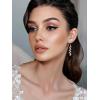imageSWEETV Marquise Rhinestone Dangle Earrings for Women Wedding Bridal Earrings for Brides Bridesmaids Crystal Drop Dangling Earrings for Prom or Pageant Gold