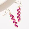 imageSWEETV Marquise Rhinestone Dangle Earrings for Women Wedding Bridal Earrings for Brides Bridesmaids Crystal Drop Dangling Earrings for Prom or PageantHot PinkGold Tone