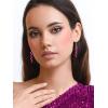 imageSWEETV Marquise Rhinestone Dangle Earrings for Women Wedding Bridal Earrings for Brides Bridesmaids Crystal Drop Dangling Earrings for Prom or PageantHot PinkGold Tone