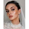 imageSWEETV Marquise Rhinestone Dangle Earrings for Women Wedding Bridal Earrings for Brides Bridesmaids Crystal Drop Dangling Earrings for Prom or PageantClearRose Gold Tone